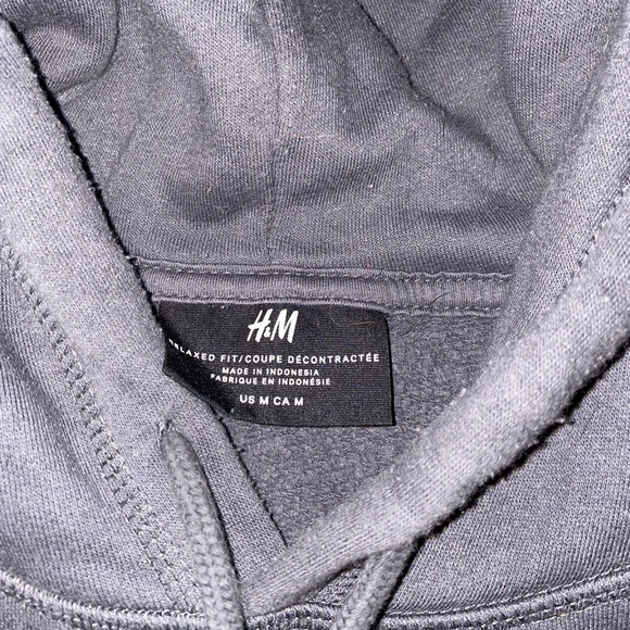 MENS MED H&M DARK GREY HOODY - Picture 2 of 4